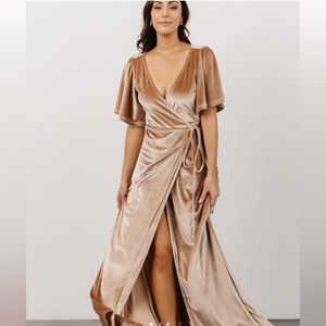 Never been worn beautiful champagne Baltic born velvet dress